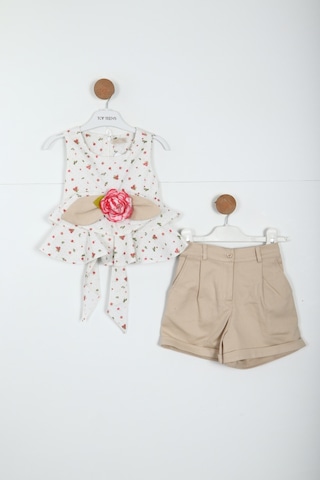 Xo Kids Kız Çocuk Şort Takım 2-5 Yaş 5906 Bej