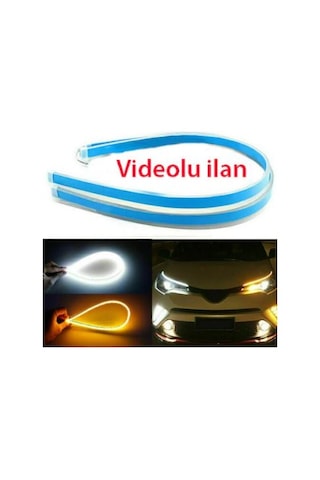 Far Üstü Kayar Led - Kayar Sinyalli - 60Cm+60Cm Far Ledi Beyaz 60Cm + 60Cm Açılış Animasyonlu