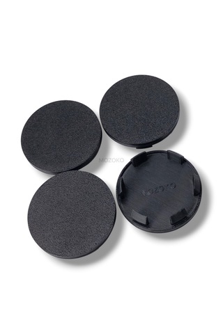 4'lü Set 60 Mm Dış Çap 56 Mm İç Çap Siyah Logosuz Jant Göbeği Kapağı