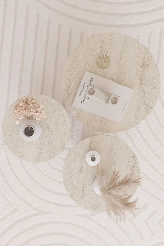 Mantar 3 Lü Zigon Sehpa Iskandinav Stili - Traverten-yeni Stil