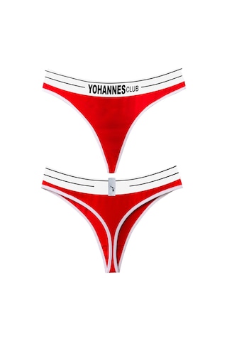 Yohannes Club, Kadın Pamuklu İç Çamaşırı Takımı, Renk Seçenekli, Büstiyer-kemerli Tanga Külot Kırmızı