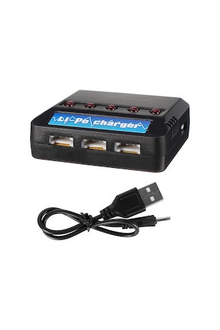 Powermaster Pm-29139 Siyah 3.7v 1s Usb 5in1 Lityum Polimer Li-po Pil Batarya Şarj Cihazı