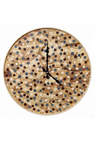 Osb Ahşap Tasarım Duvar Saati 44 Cm çok Renkli
