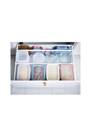 Ikea 365+ 4'lü Dikdörtgen Gıda Saklama Kabı Contası 20,2 X 14,4 Cm Kırmızı Beyaz Mavi Marul Yeşili Çok Renkli
