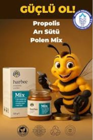 Har-bee Bal, Propolis, Arı Sütü, Polen Karışımı 220gr. %100 Doğal Har-bee Bal, Propolis, Arı Sütü, Polen Karışımı 220gr. %100 Doğal