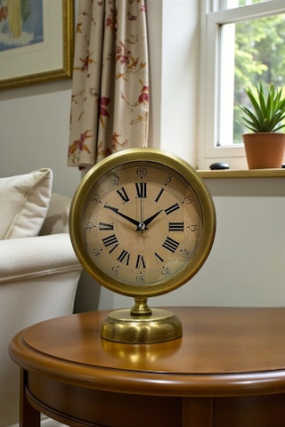 River World Masa Saati Metal 25 Cm X 20 Cm Majestic Time Eskitme Çok Renkli
