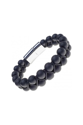 Brezza Lusso Jewelry Oniks Doğal Taşlı Makrome Erkek Bileklik Siyah