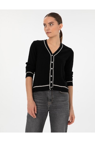 Pierre Cardin Kadın Siyah Hırka Triko 50316344-vr046 Siyah