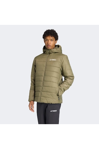 Adidas Terrex Multi Essentials Climawarm Yalıtımlı Kapüşonlu Erkek Yeşil Yürüyüş Montu Kb2186