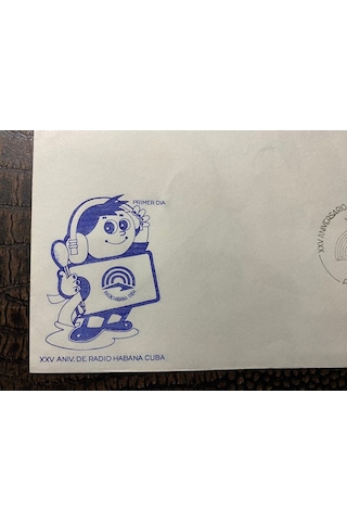 Cuba Fdc Xxv. Aniv. De Radio Habana Cuba Küba İlk Gün Zarfı Radio Habana Cuba 25. Yıl Dönümü