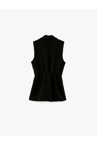 Koton Regular Fit Kolsuz Kemerli Kruvaze Yaka Yelek Siyah 6sak20009uw Siyah