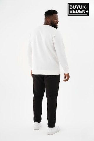Süperlife Erkek Büyük Beden New York Baskılı Bisilet Yaka İnce Sweatshirt Spr26bsw956-5 Ekru