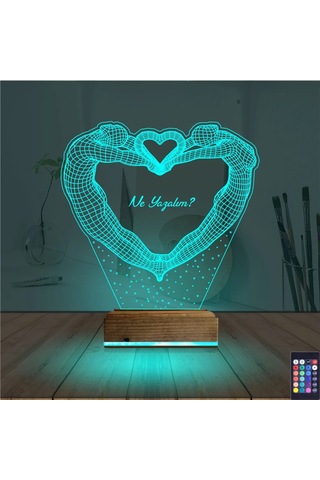 Luvivia Kalp Sevgiliye Hediye Kişiye Özel 3d Lamba - Masa Gece Lambası V8