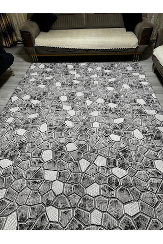 Sarar 6m² Lastiksiz Halı Örtüsü Kayma Yapmaz Gri