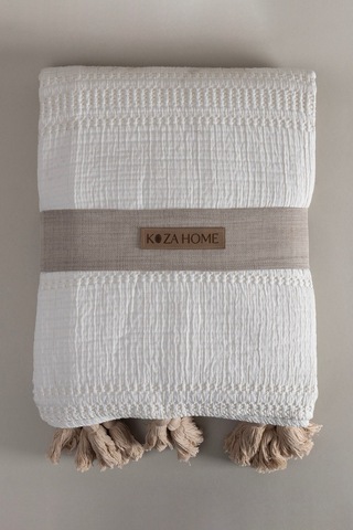 Koza Home Assos Krem Taş Yıkama Çift Kişilik Yatak Örtüsü 230x250 5035 514007 Diğer