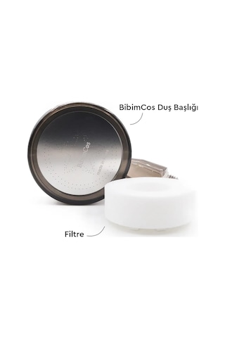 Bibimcos Mini Shower Head + 5 Adet Yedek Filtre 1 Yıllık Set Siyah