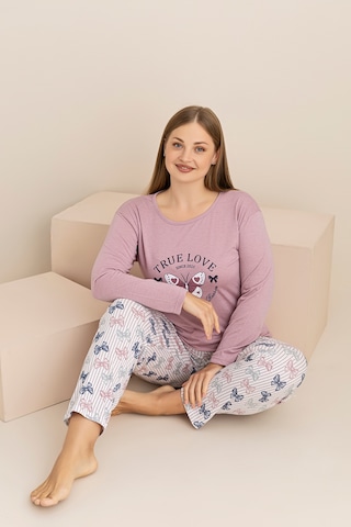 Rindahomewear Büyük Beden Süprem Pijama Takımı GÜL KURUSU