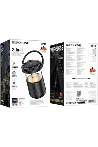 Borofone Kamp Lambası Bluetooth Speaker Işıklı Kablosuz Hoparlör