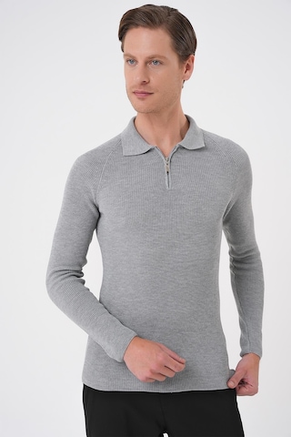 Efor Tr 878 Triko Slim Fit Gri Basic Gri
