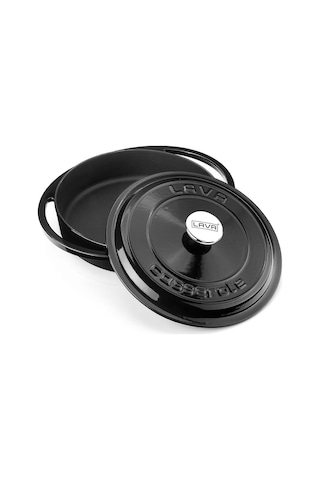 Lava Döküm Çok Amaçlı Yayvan Tencere Döküm Demir Kapak Heritage Serisi Çap(Ø)28cm.