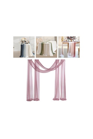 Homyl Düğün Kemeri Drapaj Masa Koşucusu Arka Plan Temalı Koyu Pembe