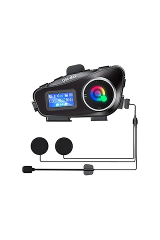Kargo Q58-max Radyolu 2 Kişi Bağlantılı Bluetooth Kask Kulaklık Ekranlı Fenerli Müzik Ve Telsiz Intercom Najmaddi 10"
