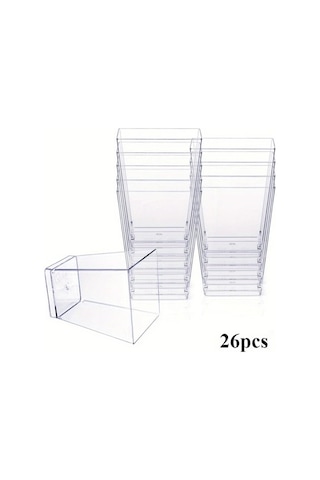 Willowhaven 26 Parça Kare Yeniden Kullanılabilir Ps Kek Bardakları - Pasta Ve Aperitif Tabağı