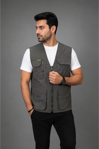 Modmen Erkek Avcı Yeleği Erkek Outdoor Yelek Erkek Yelek Gri