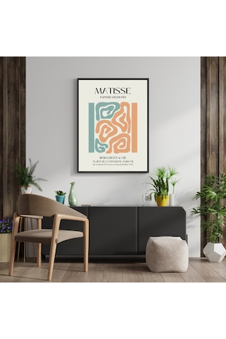 Matisse Turuncu Ve Yeşil'in Büyüsü Duvar Tablosu Çerçeveli 3'lü Set Siyah Renk 21 X 30 Boyut/ebat
