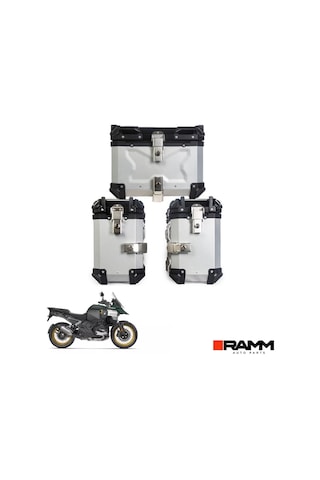 Bmw Motorrad 1300 Gs - 1300 Gs Adventure Alüminyum Üçlü Çanta Seti - Gümüş Siyah