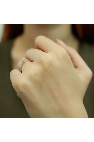 Lova F Renk 0,21 Karat Pırlanta Tektaş Yüzük - HRD Sertifikalı - 1030001