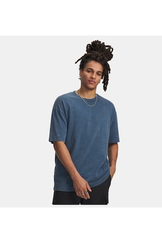 Under Armour M Hw Os Logo Wash Ss Erkek T-shirt 1389147-498 Mavi