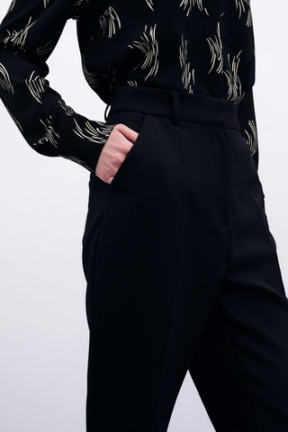 Sateen Cepli Düz Pantolon - Siyah-135871 Siyah