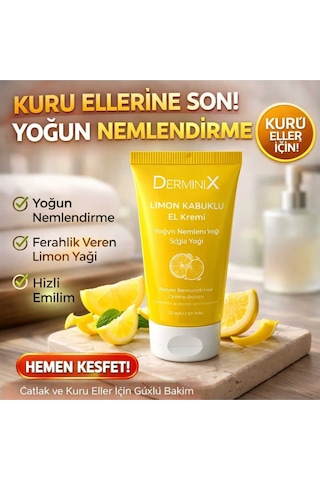 Limon Kabuklu El Kremi 50 Ml Yoğun Nemlendirici, Hızlı Emilim, Kuru Eller İçin