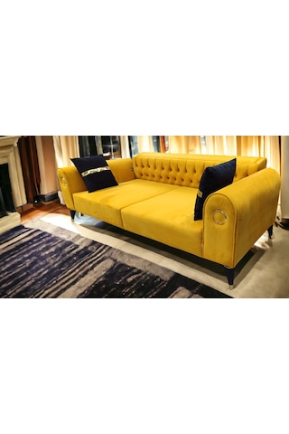 İdeal Üçlü Koltuk Sarı