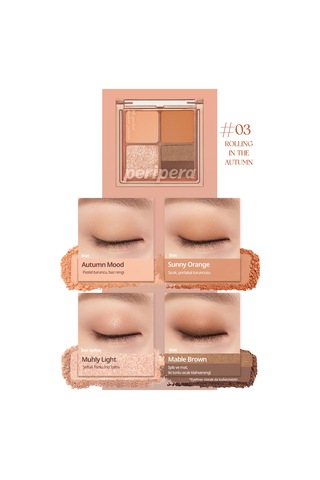 Mat, Parıltılı Tonlarda 5'li Far Paleti Perıpera Ink Pocket Shadow Palette 03 Rolling İn The Autum 62207048