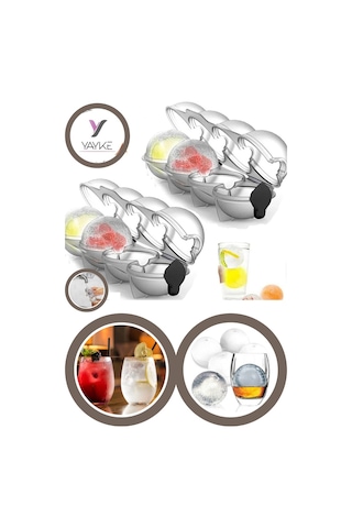 Yayke (2 Adet) Buz Kalıbı,Meyveli,Kahveli,Limonlu Buz Kalıbı Şeffaf