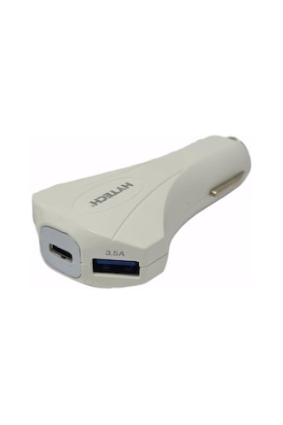 Hytech Hy-Xq55 Type-C + Çift Usb Çıkışlı Çakmak Şarj 7A Beyaz