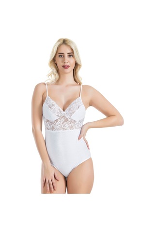 İp Askılı Dantelli Kadın Body 334 Beyaz