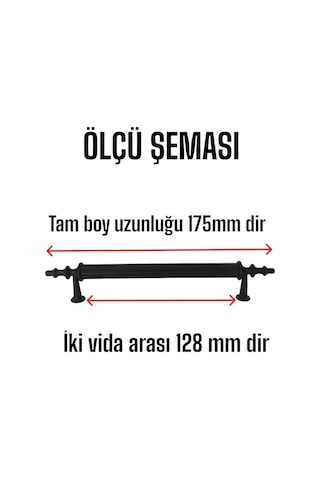 12 Adet Erciyes Kulp Siyah 128 Mm Kulp Mobilya Mutfak Dolabı Çekmece Dolap Kapak Kulpu Kulbu Metal Kulpları