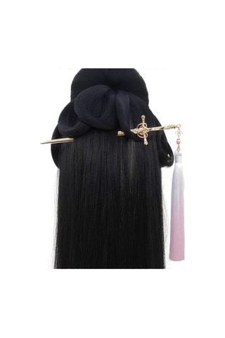 Şık Püsküllü Saç Tokası Süsü Şık Püsküllü Saç Aksesuarı Saç Tokası Geleneksel Kutlamalar İçin Mükemmel Gümüşaltın Çok Renkli