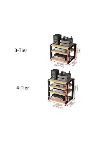 Çok Fonksiyonlu Stereo Hifi Standı, Stereo Raf, Ses Amplifikatörü Masa Mobilyası Ses Rafı, Ahşap Depolama Raflı Av Medya Oynatıcı Standı Çok Renkli