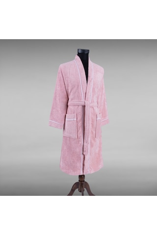 % 100 Pamuklu Laodikeia Kimono Bornoz Unisex Kadın Erkek Pembe