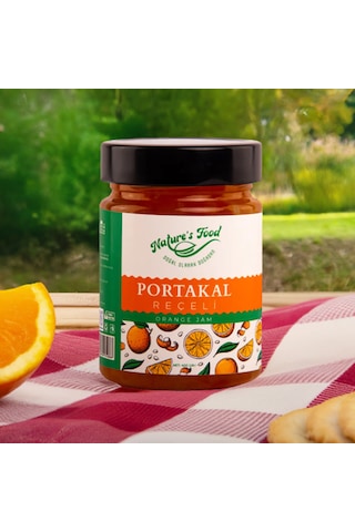 Portakal Reçeli Premium Series 400gr Cam Şişe %65 Portakal Doğal İçerik Doğal Tat Nature's Food