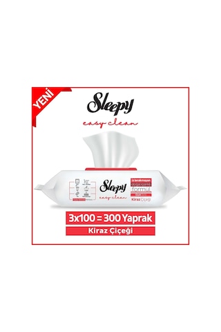 Sleepy Easy Clean Kiraz Çiçeği Yüzey Temizlik Havlusu 100' Lü X 3 Tekli