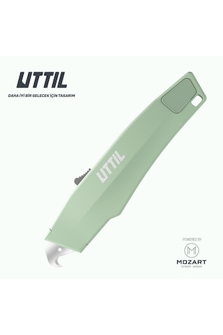 Uttıl Pruk06-h Otomatik Geri Çekmeli Kanca Bıçaklı Güvenlik Maket Bıçağı Güçlü Vidasız Gövde