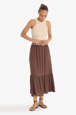 Defacto A Kesim Krinkıl Viskon Etek F9647ax25aubn320 Kahve