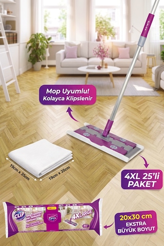 Mop Uyumlu Yer 25 Li Temizlik Havlusu 4xl Diğer