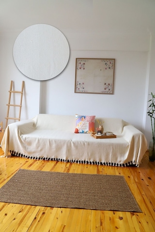 Kolları Örten Koltuk Örtüsü 180x300 Battal Boy Krem 1 Adet Krem