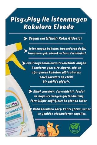 Vegan Sertifikalı Koku Giderici 250 Ml Çevre Dostu Plastik Malzeme İle Etkili Ferahlama